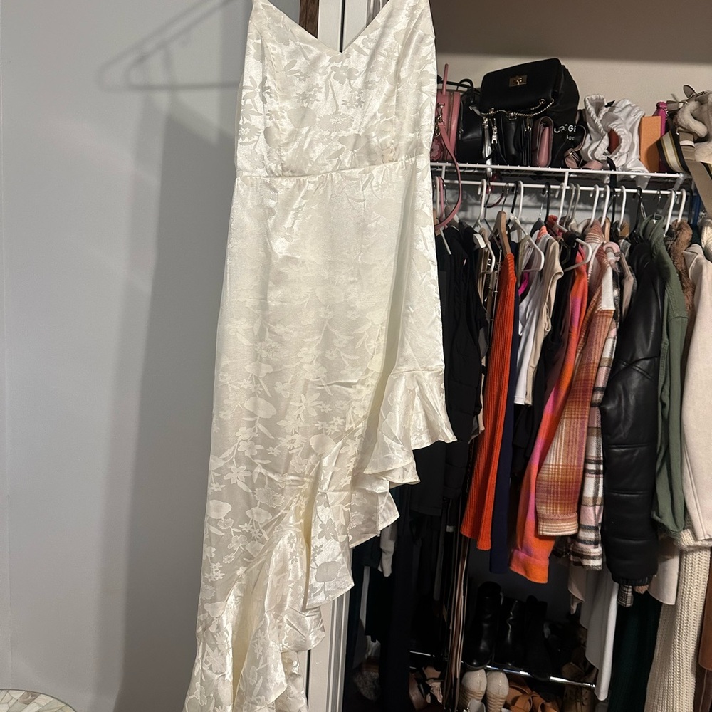 Lulu's Ivory Asymmetrical Dress